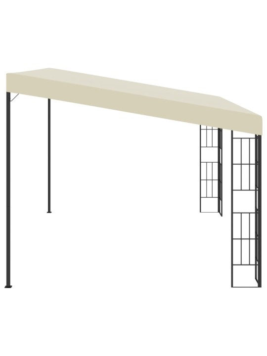 Prie sienos montuojama pavėsinė, kreminė, 3x4m, audinys