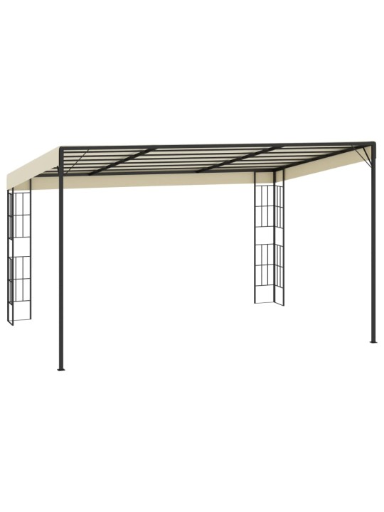 Prie sienos montuojama pavėsinė, kreminė, 3x4m, audinys