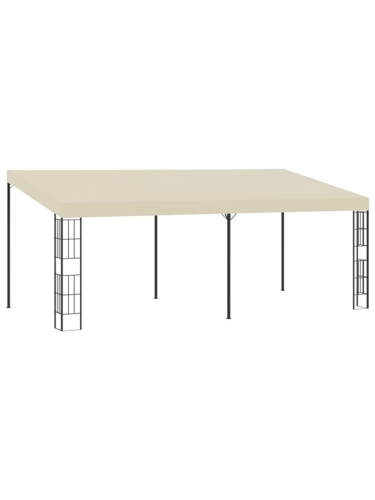 Prie sienos montuojama pavėsinė, kreminė, 3x6m, audinys