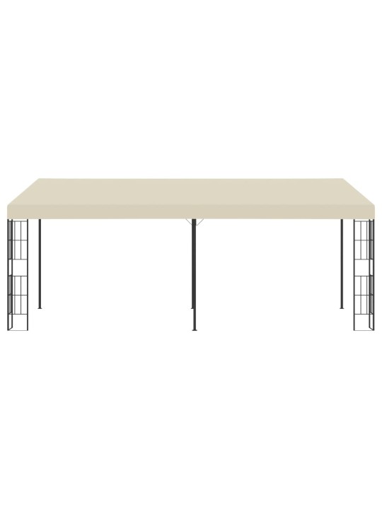 Prie sienos montuojama pavėsinė, kreminė, 3x6m, audinys