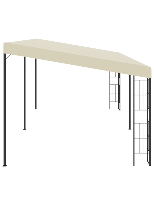 Prie sienos montuojama pavėsinė, kreminė, 3x6m, audinys