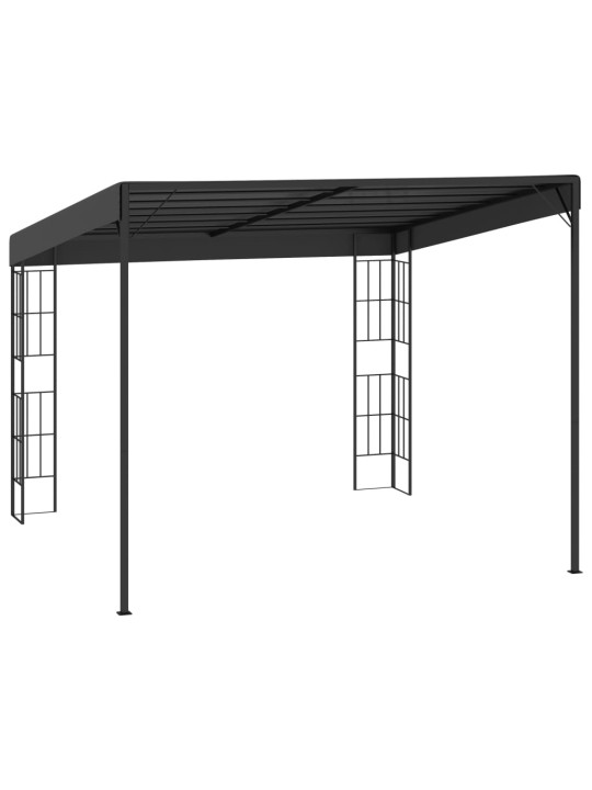 Prie sienos montuojama pavėsinė, antracito, 3x3m, audinys