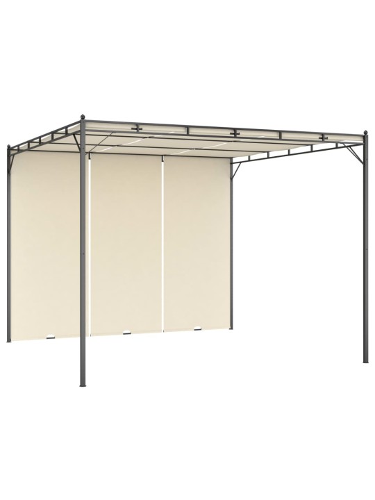 Sodo pavėsinė su šonine užuolaida, kreminės spalvos, 3x3x2,25m