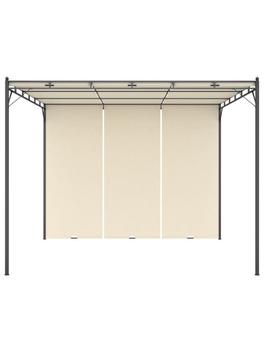 Sodo pavėsinė su šonine užuolaida, kreminės spalvos, 3x3x2,25m