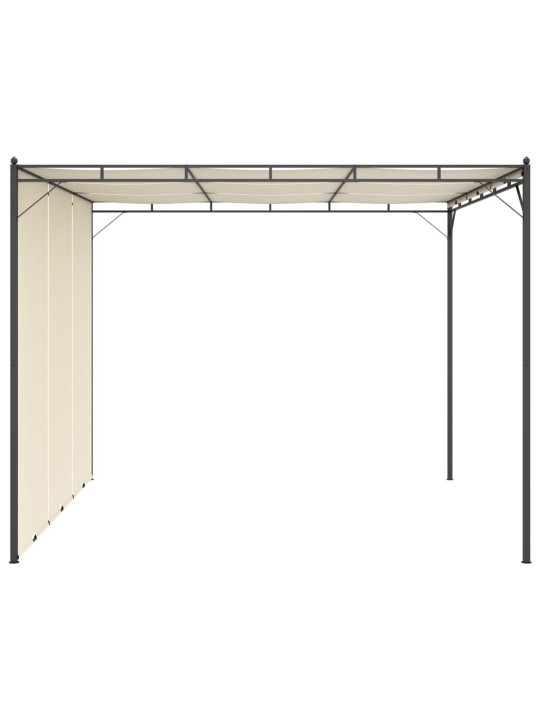 Sodo pavėsinė su šonine užuolaida, kreminės spalvos, 3x3x2,25m