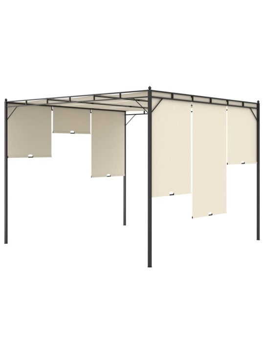 Sodo pavėsinė su šonine užuolaida, kreminės spalvos, 3x3x2,25m