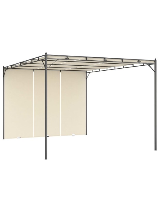 Sodo pavėsinė su šonine užuolaida, kreminės spalvos, 4x3x2,25m