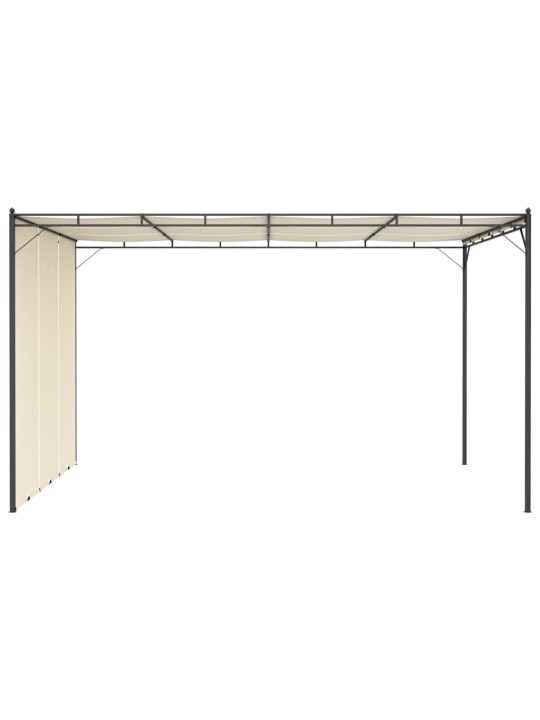 Sodo pavėsinė su šonine užuolaida, kreminės spalvos, 4x3x2,25m