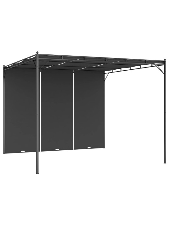 Sodo pavėsinė su šonine užuolaida, antracito spalvos, 3x3x2,25m