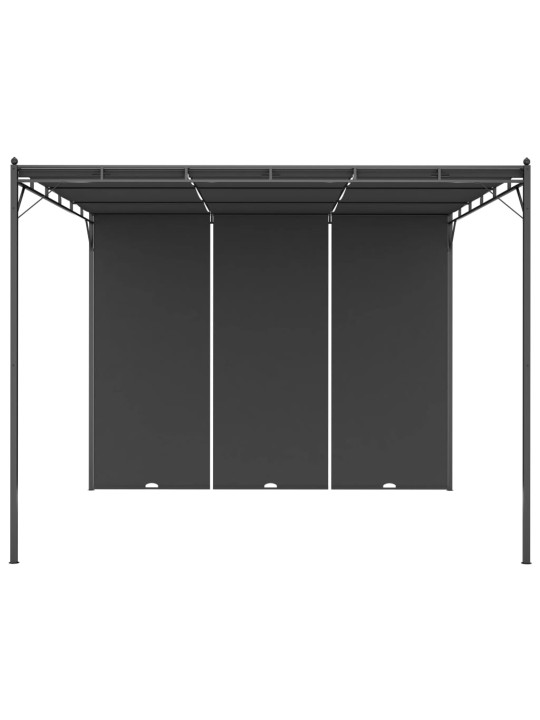 Sodo pavėsinė su šonine užuolaida, antracito spalvos, 3x3x2,25m
