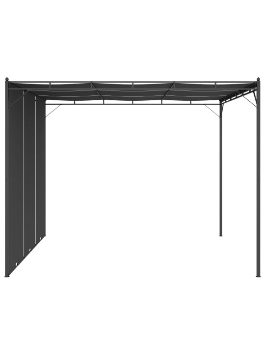 Sodo pavėsinė su šonine užuolaida, antracito spalvos, 3x3x2,25m