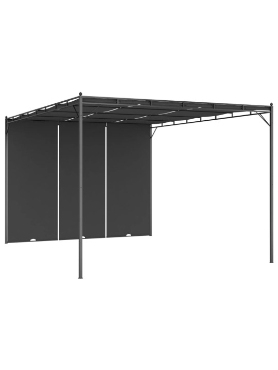 Sodo pavėsinė su šonine užuolaida, antracito spalvos, 4x3x2,25m