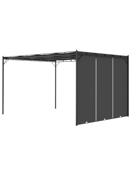 Sodo pavėsinė su šonine užuolaida, antracito spalvos, 4x3x2,25m