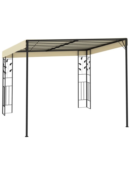 Prie sienos montuojama pavėsinė, kreminės spalvos, 3x3x2,5m