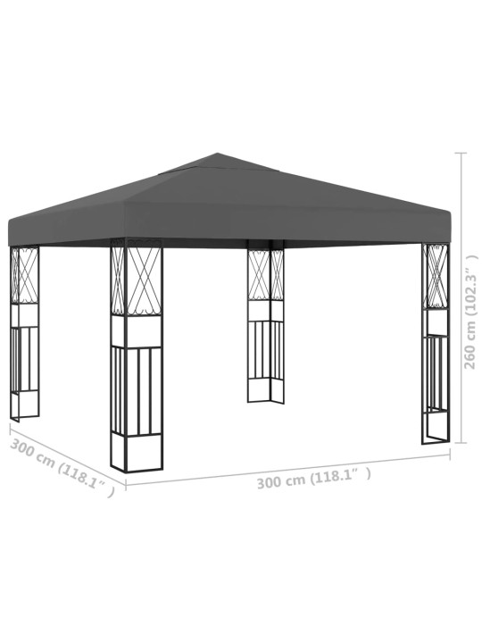 Pavėsinė, antracito spalvos, 3x3m audinys