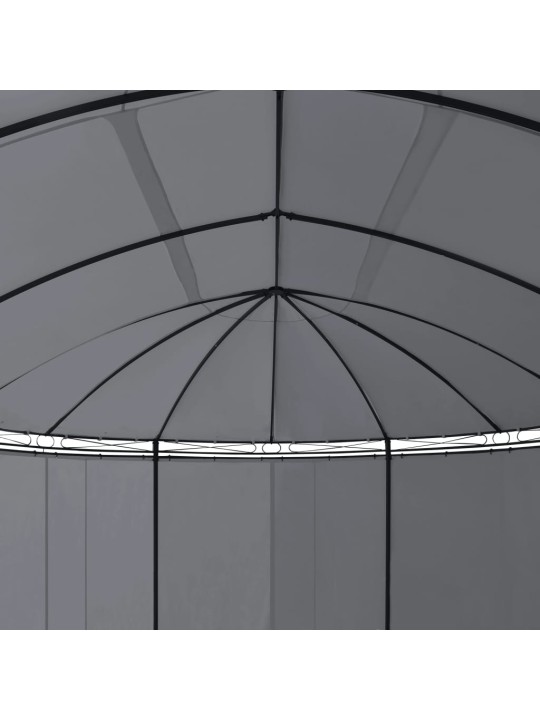 Pavėsinė su užuolaidomis, antracito spalvos, 520x349x255cm