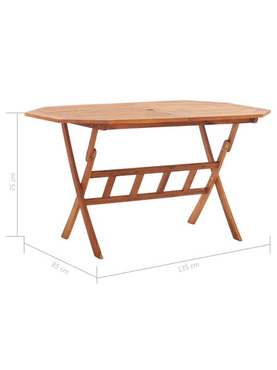 Sulankstomas sodo stalas, 135x85x75cm, akacijos masyvas