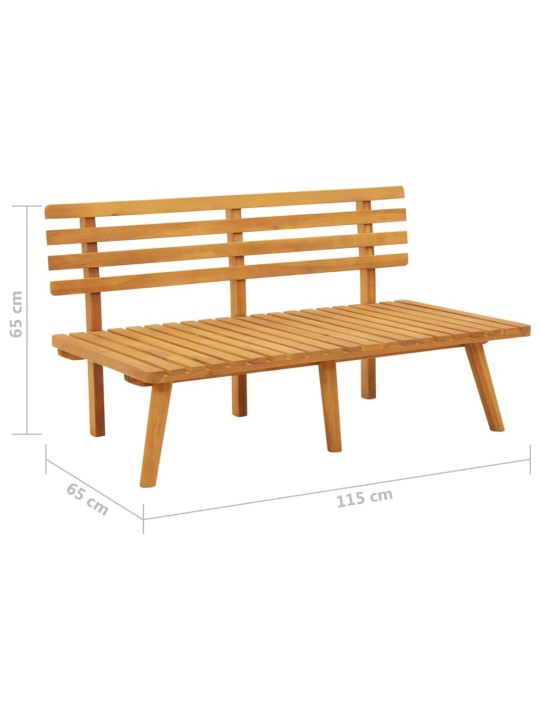 Sodo suoliukas su pagalvėlėmis, 115cm, akacijos masyvas
