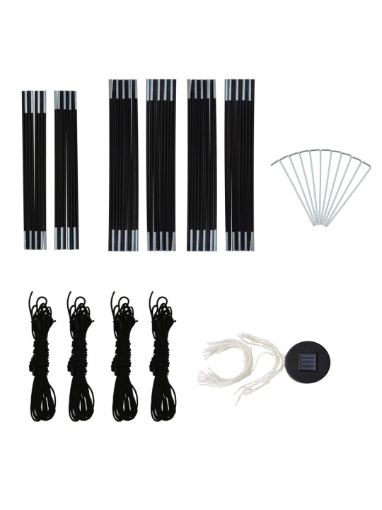 Proginė palapinė su LED ir 4 sienomis, mėlyna, 3,6x3,6x2,3m