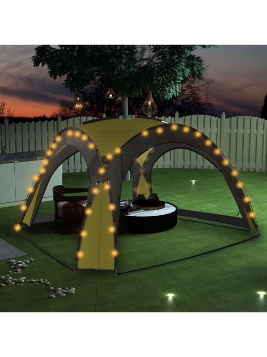Proginė palapinė su LED ir 4 sienomis, žalia, 3,6x3,6x2,3m