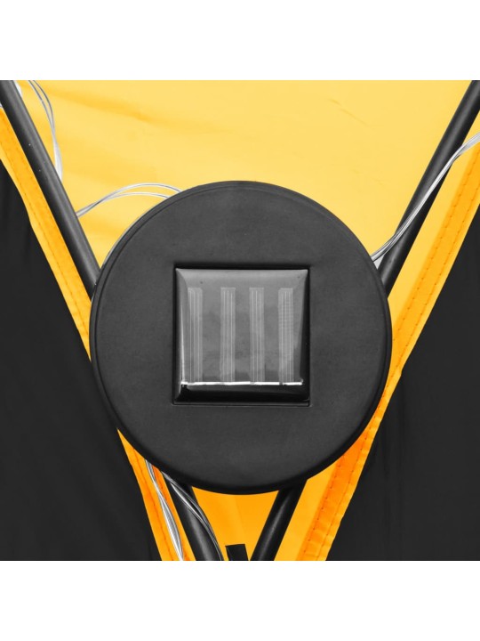 Proginė palapinė su LED ir 4 sienomis, geltona, 3,6x3,6x2,3m