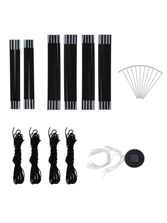 Proginė palapinė su LED ir 4 sienomis, geltona, 3,6x3,6x2,3m