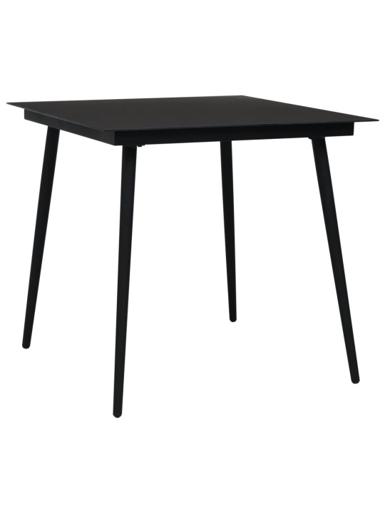 Lauko komplektas, 5 dalių, juodas, medvilninė virvė ir plienas