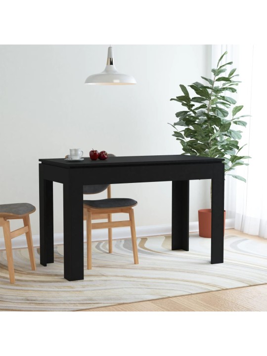 Valgomojo stalas, juodos spalvos, 120x60x76cm, MDP