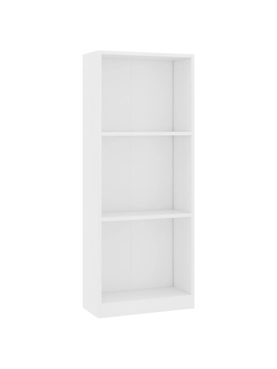 Spintelė knygoms, 3 lentynos, baltos spalvos, 40x24x108cm, MDP