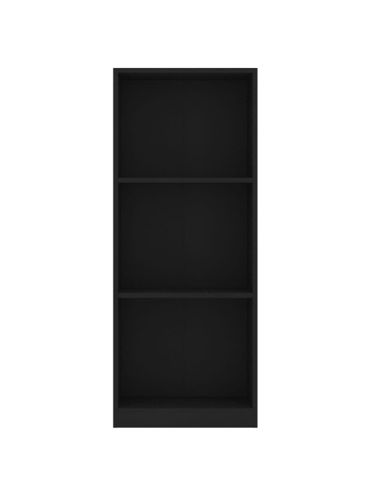 Spintelė knygoms, 3 lentynos, juodos spalvos, 40x24x108cm, MDP