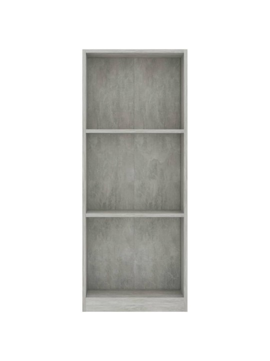 Spintelė knygoms, 3 lentynos, pilkos spalvos, 40x24x108cm, MDP