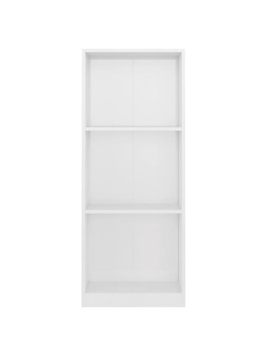 Spintelė knygoms, 3 lentynos, balta, 40x24x108cm, MDP, blizgi