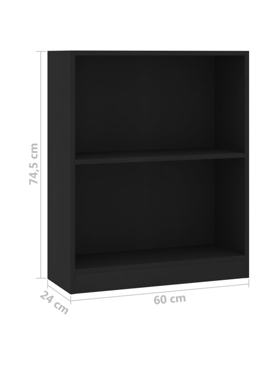 Lentyna knygoms, juodos spalvos, 60x24x74,5cm, mediena