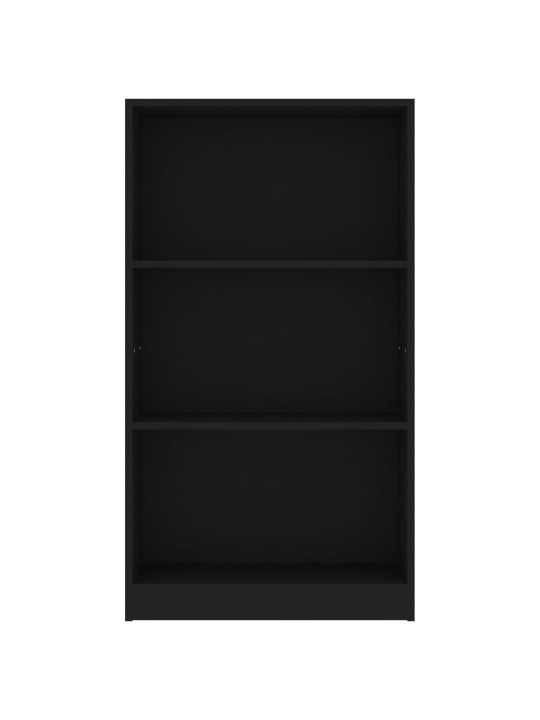 Spintelė knygoms, 3 lentynos, juoda, 60x24x109cm, mediena
