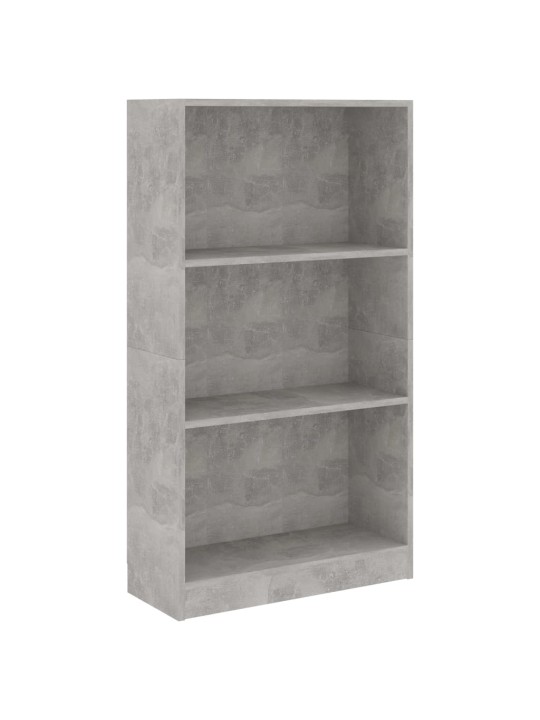 Spintelė knygoms, 3 lentynos, betono, 60x24x109cm, mediena