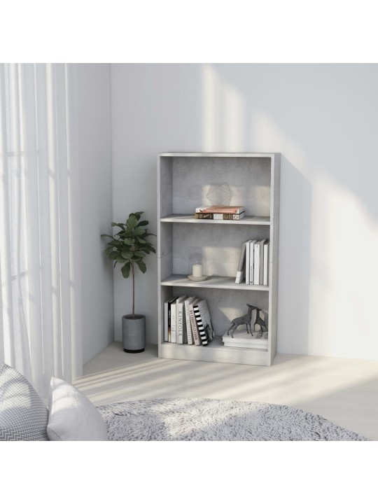 Spintelė knygoms, 3 lentynos, betono, 60x24x109cm, mediena
