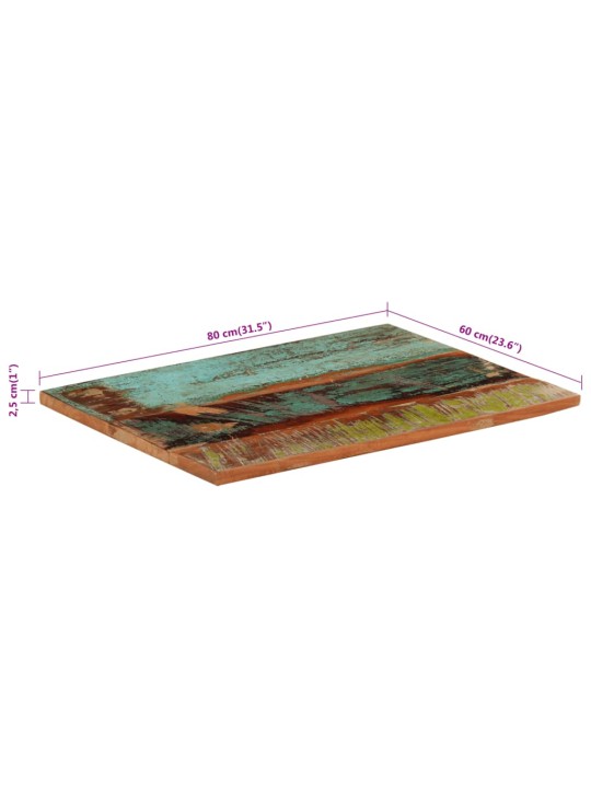Stalviršis, 60x80cm, medienos masyvas, 25-27mm, stačiakampis