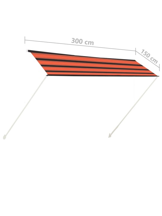 Ištraukiama markizė, oranžinės ir rudos spalvos, 300x150cm
