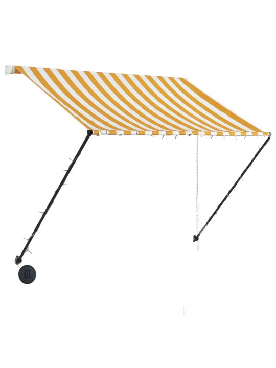 Ištraukiama markizė su LED, geltona ir balta, 150x150cm