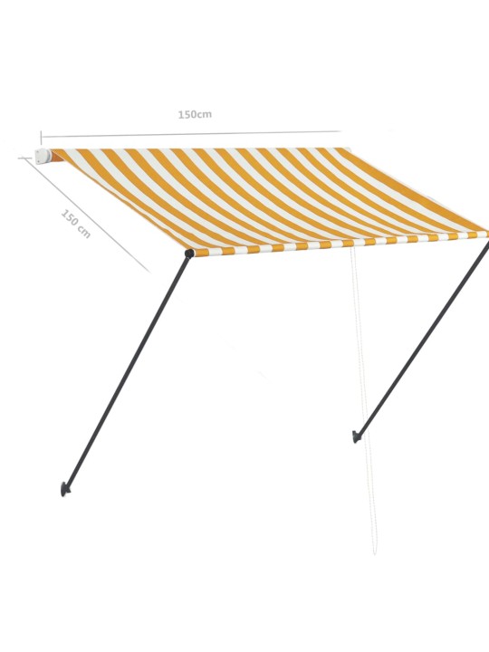 Ištraukiama markizė su LED, geltona ir balta, 150x150cm