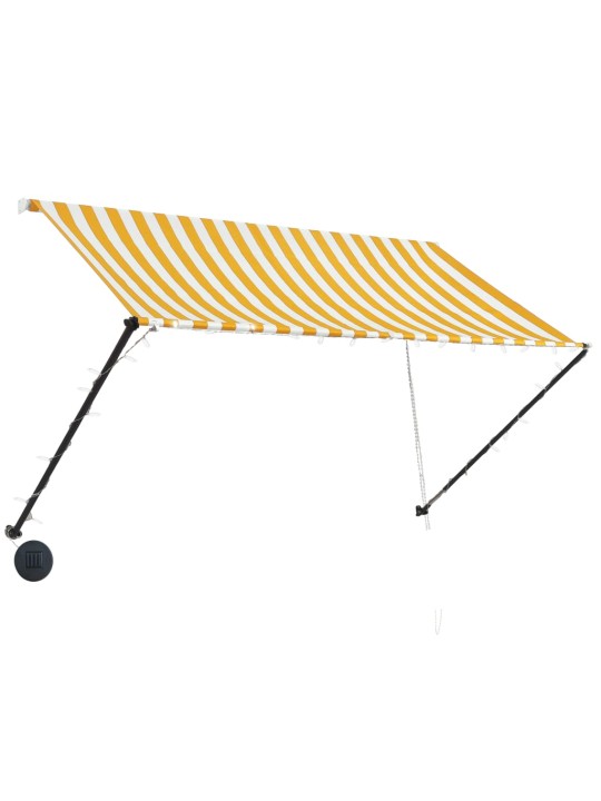Ištraukiama markizė su LED, geltona ir balta, 250x150cm