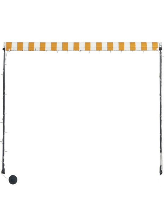 Ištraukiama markizė su LED, geltona ir balta, 250x150cm