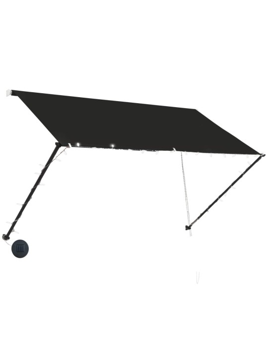 Ištraukiama markizė su LED, antracito spalvos, 250x150cm