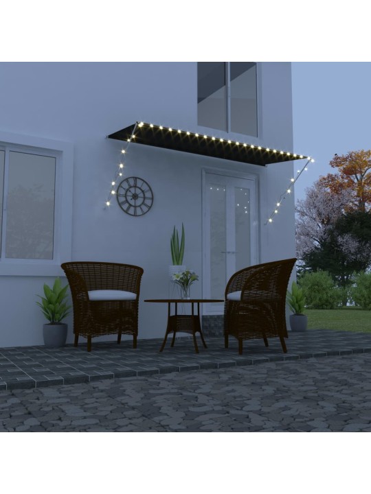 Ištraukiama markizė su LED, antracito spalvos, 300x150cm
