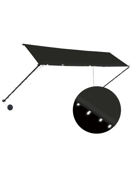 Ištraukiama markizė su LED, antracito spalvos, 400x150cm
