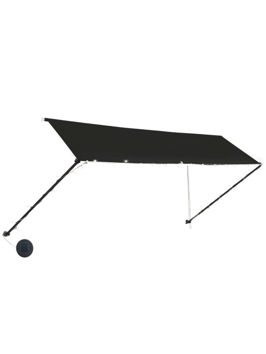 Ištraukiama markizė su LED, antracito spalvos, 400x150cm