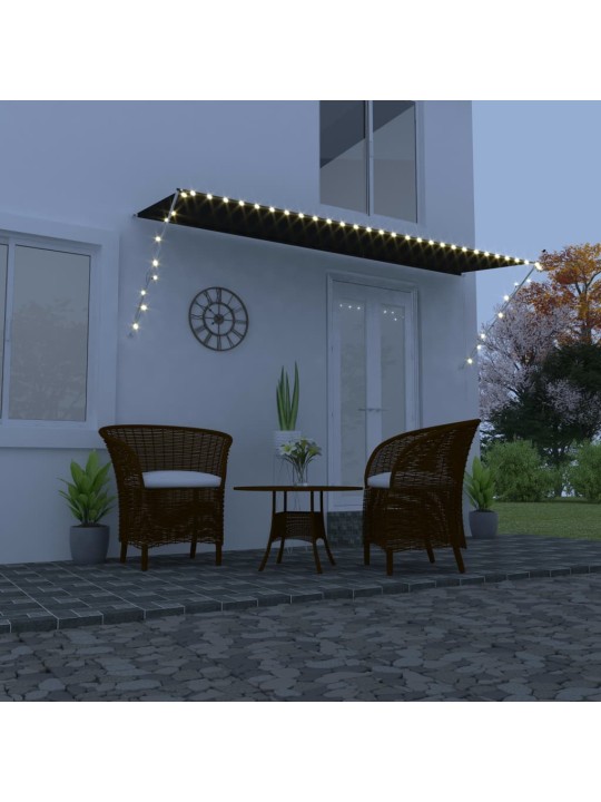 Ištraukiama markizė su LED, antracito spalvos, 400x150cm