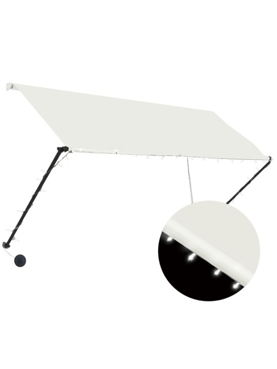 Ištraukiama markizė su LED, kreminės spalvos, 250x150cm