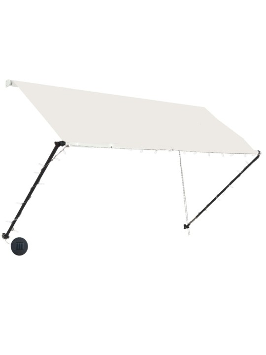Ištraukiama markizė su LED, kreminės spalvos, 250x150cm