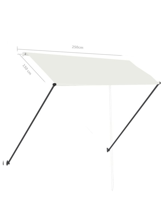 Ištraukiama markizė su LED, kreminės spalvos, 250x150cm
